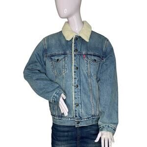 Levi's NWT Sherpa Lined Trucker Jean Jacket Front Pockets Size S